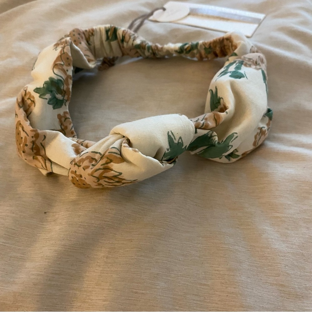 Cleobella Cream and Green Floral Headband